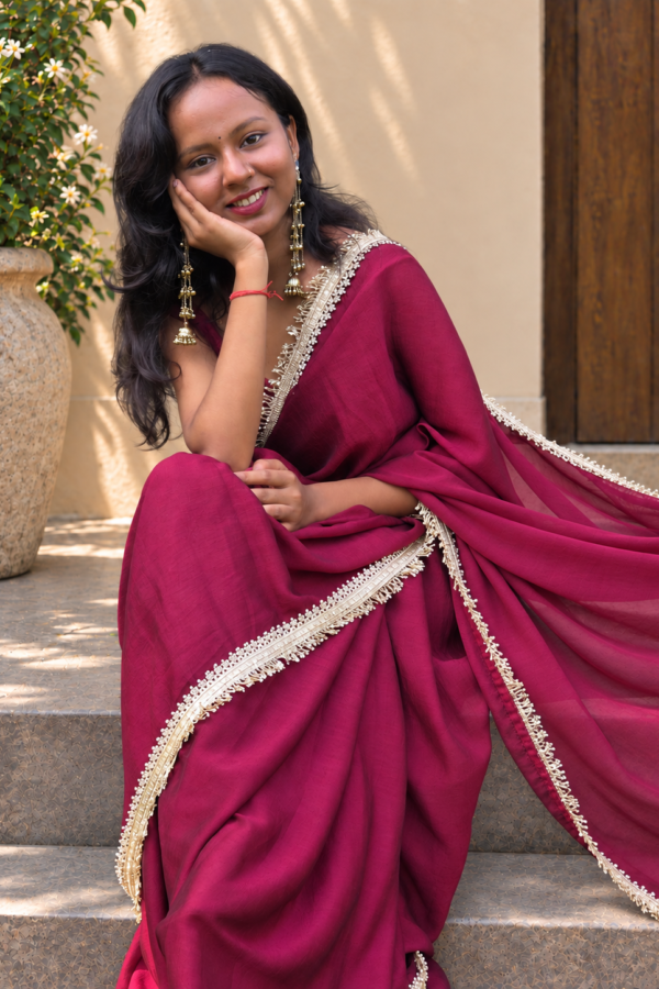 WINE IN BLOOM SAREE