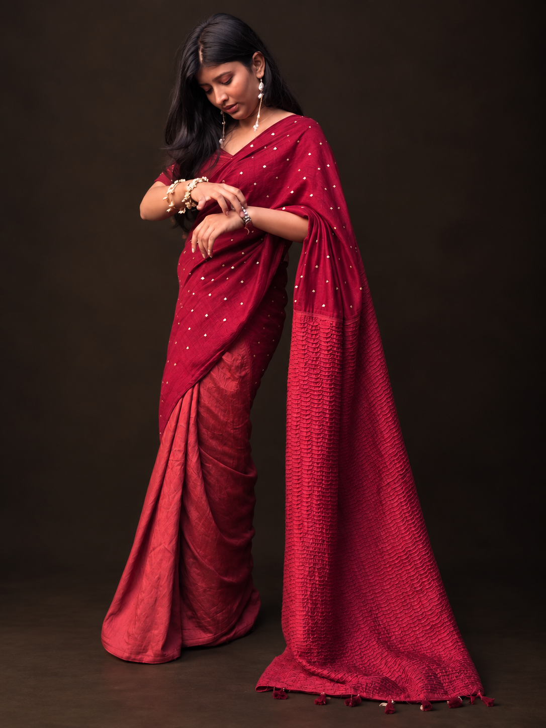 Red to Royalty Saree
