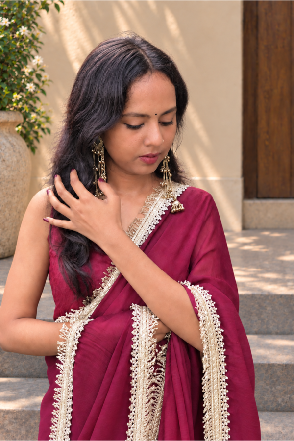WINE IN BLOOM SAREE
