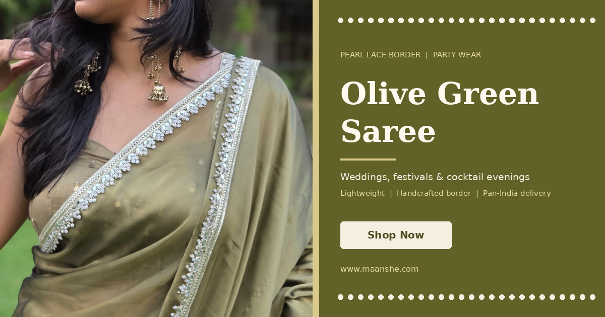 olive green saree